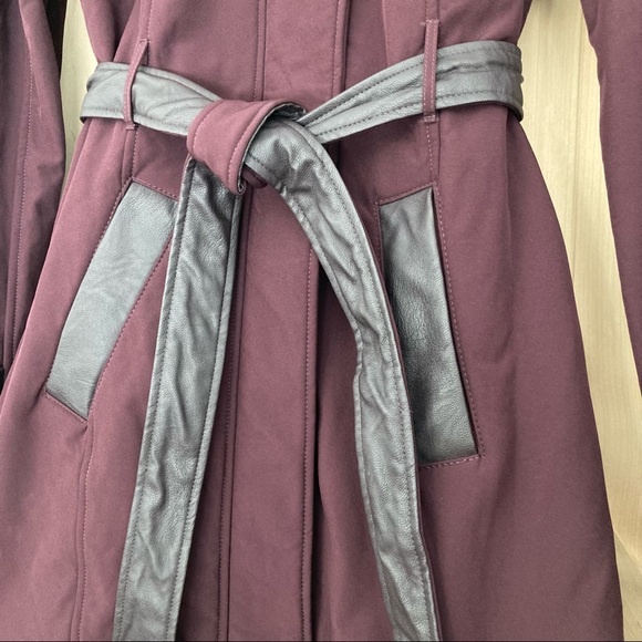 Steve Madden Mid-Length Soft Shell Jacket Burgundy with Defect! Size Medium - Picture 4 of 16